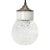 Metal Vintage Industrial White Porcelain, Clear Glass & Brass Pendant Light For Sale - Image 7 of 7