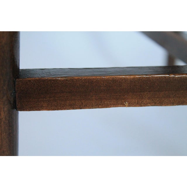 Antique Wood Bench With Caned Seat For Sale - Image 14 of 15