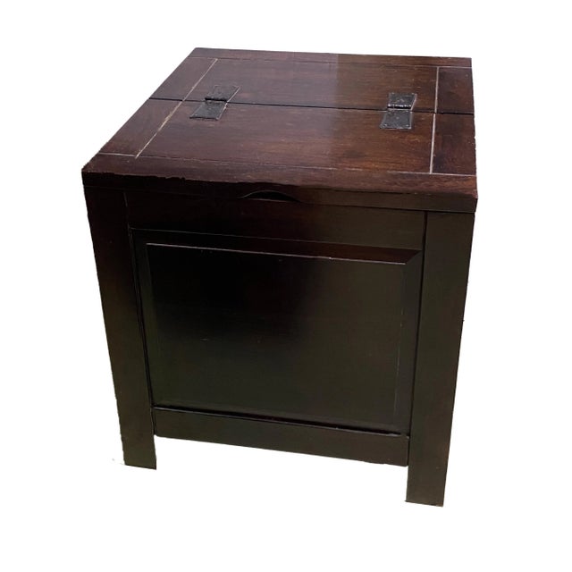 English Anglo/Indian Solid Heavy Wood Chest/Trunk For Sale - Image 3 of 7