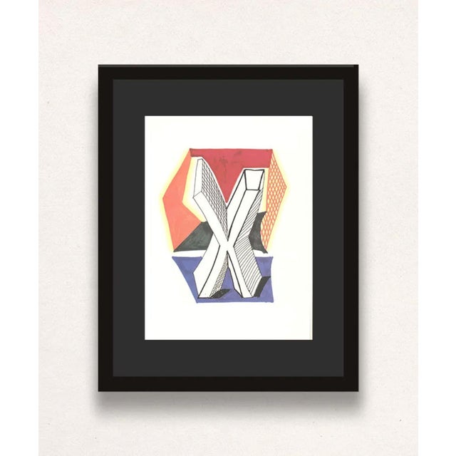 David Hockney, X from Hockneys Alphabet, Lithograph, Framed For Sale - Image 4 of 4
