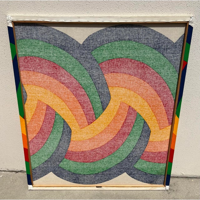 Vintage Graphic Pop Art Rainbow Print on Fabric For Sale - Image 9 of 12