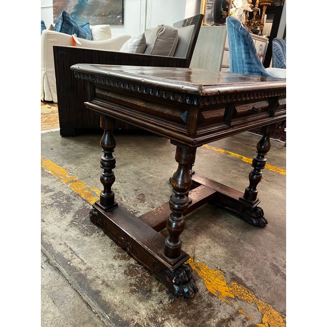 Traditional Antique 19th Century Italian Renaissance Revival Walnut Side Table For Sale - Image 3 of 7