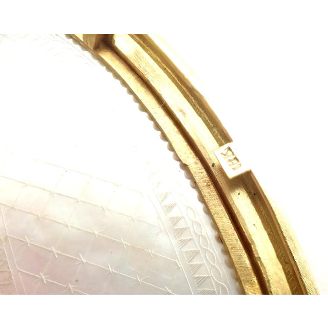 Late 20th Century Late 20th Century Elizabeth Locke Mother of Pearl & Cultured Pearl Hammered Yellow Gold Brooch Pin For Sale - Image 5 of 6