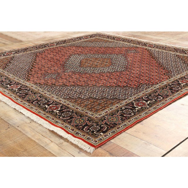 Textile Square Vintage Persian Mahi Tabriz Rug - 06'08 X 06'09 For Sale - Image 7 of 9