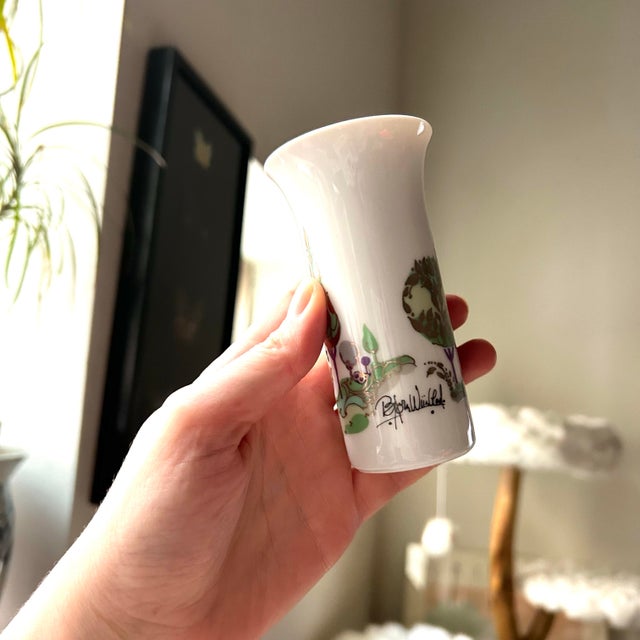 Mid-Century Modern Vintage Rosenthal Germany Bjorn Wiinblad Lyre Night Music Porcelain Bud Vase For Sale - Image 3 of 7