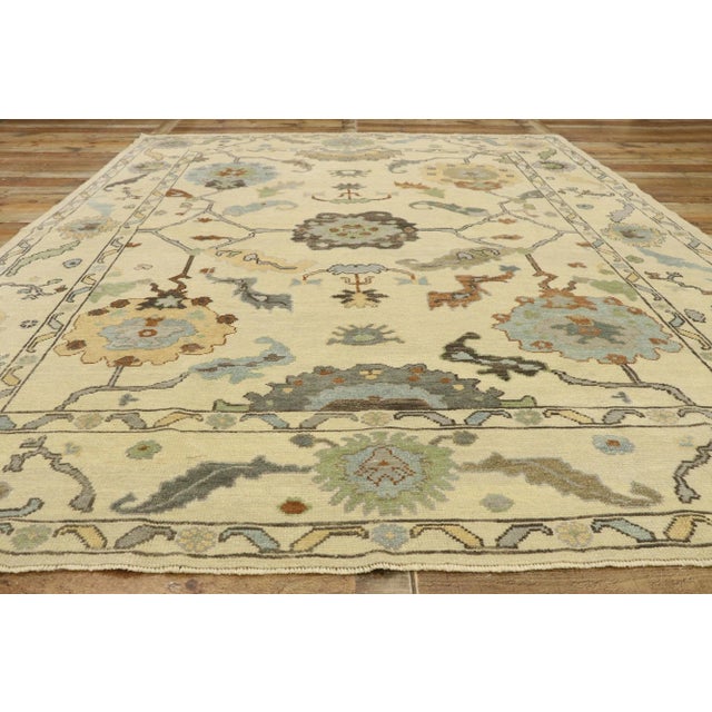 Textile Turkish Oushak Rug, 08'10 X 11'02 For Sale - Image 7 of 10