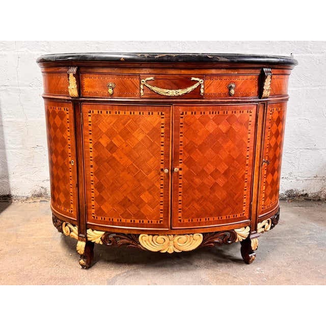 We are pleased to offer this beautiful Antique French Demi-lune server with a fitted interior from the 1900. Made from...