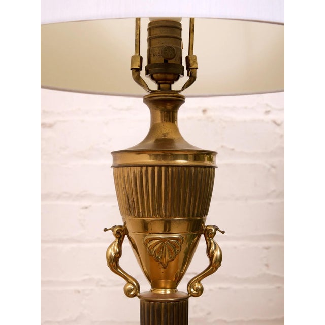 Mid 20th Century Neoclassical Brass Table Lamp For Sale - Image 4 of 8