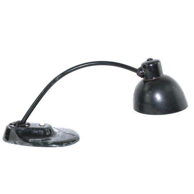 Metal Bauhaus German Table Lamp with Glass Foot by H. Bredendieck and Marianne Brandt for Kandem / Bauhaus, 1928 For Sale - Image 7 of 11