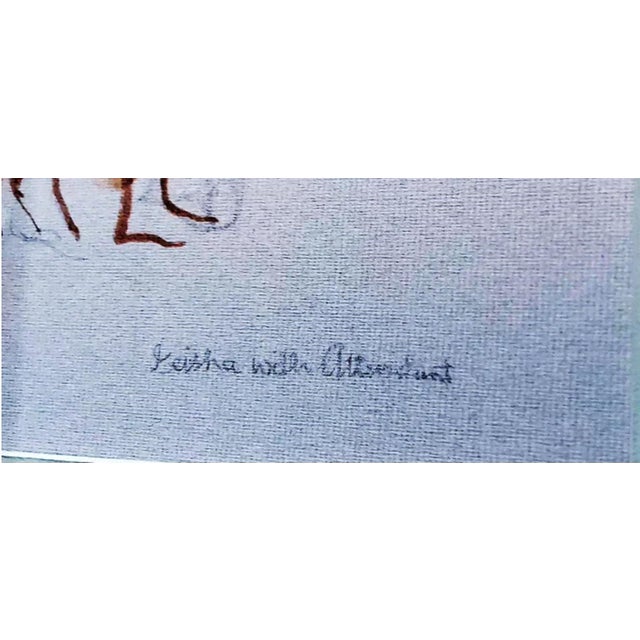 Jack Levine Jack Levine, Geisha With Attendant, 1970 — Hand-Embellished Pochoir, Framed For Sale - Image 4 of 5