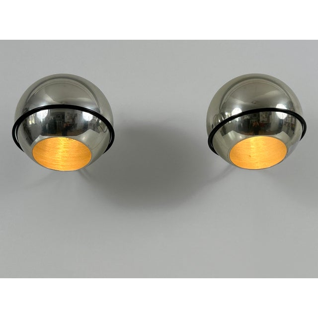 Mid-Century Modern Model 232/G Spherical Sconces by Gino Sarfatti for Arteluce, Italy, 1961, Set of 2 For Sale - Image 3 of 18