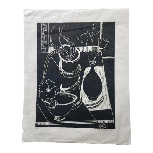 Monty Colgren 2003 Black and White Still Life Lithograph For Sale