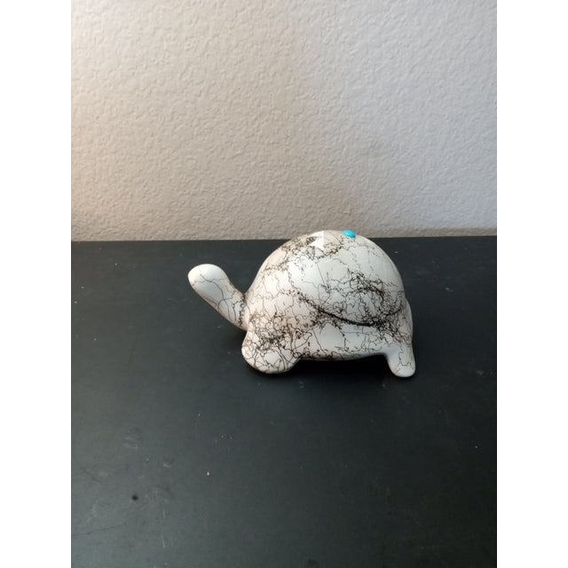 1970s Artist Signed Horse Hair Raku Tortoise Figurine For Sale - Image 4 of 7