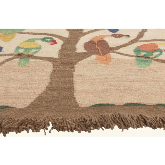 Vintage African Pictorial Tapestry, 04'11 X 04'10 For Sale - Image 4 of 10