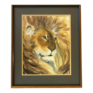 Vintage 1960’s Impressionist Portrait of a Lion