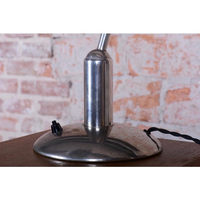 1930s Bauhaus Table Lamp in Chrome and Aluminium from Franta Anýž, Czech, 1930s For Sale - Image 5 of 11