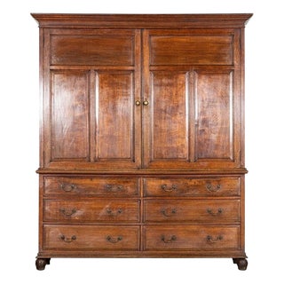 Large 19th Century English Oak Housekeepers Cupboard, 1850 For Sale