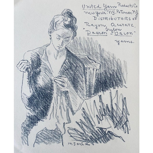 Moses Soyer, Social Realist Original Lithograph Advertisement Moses Soyer For Sale