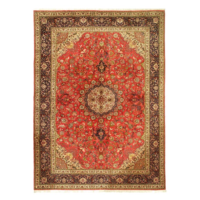 2010s Rust Persian Silk & Wool Tabriz For Sale - Image 9 of 9