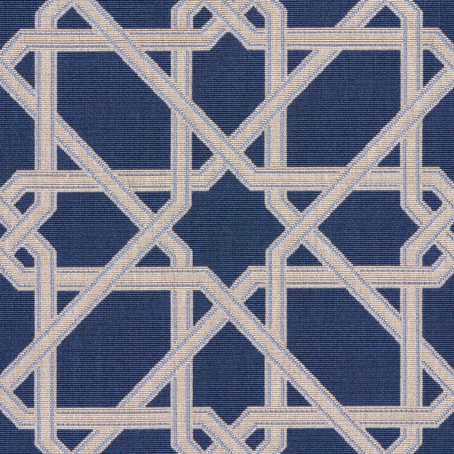 Contemporary SAMPLE - Schumacher x Mary Mcdonald Le Maroc Epingle Fabric In Blue For Sale - Image 3 of 4