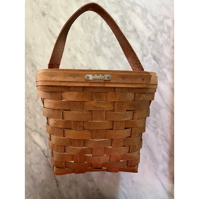 1980s 1993 Longaberger Split Wood Wall Hanging Bakset For Sale - Image 5 of 5