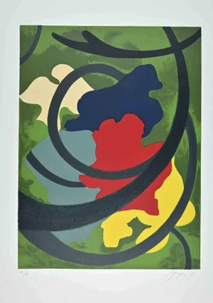 Amintore Fanfani, Abstract Composition, Original Screen Print, 1972