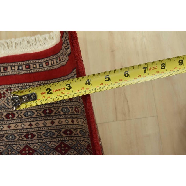 Bokhara Jaldar Rug 8’2” X 10’6” Red Wool Tribal Hand-Knotted Oriental Carpet For Sale - Image 12 of 14