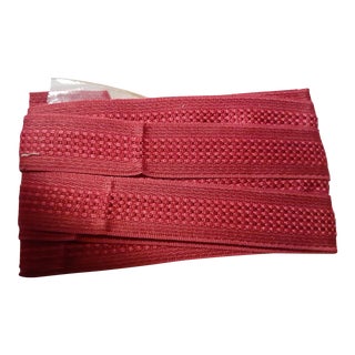 Scalamandre French Silk Reddish Basketweave Border Trim For Sale