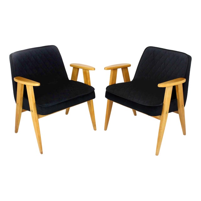 Set of Model 366 Armchairs by Józef Chierowski, Poland, 1960s For Sale