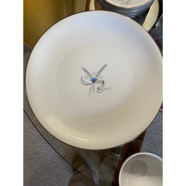 Mid-century modern Table for two! Stonegate Harvest Stars Porcelain China Coffee Set - German made in the 60's. Blue and...