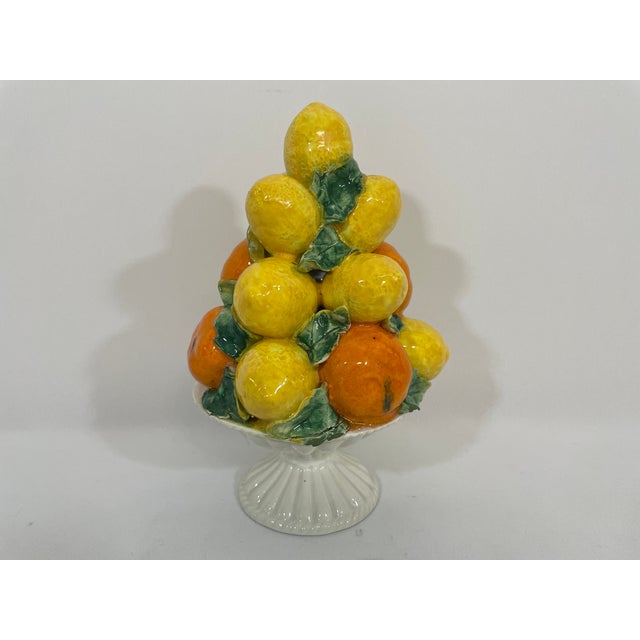 Mid 20th Century Petite Italian Lemons and Oranges Ceramic Topiary For Sale - Image 13 of 16