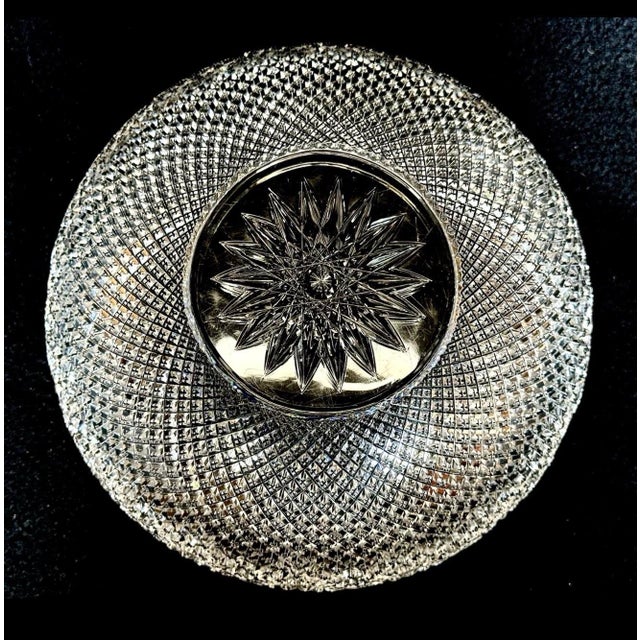 Transparent Antique American Brilliant Cut Glass Lead Crystal Bowl For Sale - Image 8 of 10
