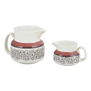 Vintage Swedish Stoneware Agneta Pitchers from Gefle, 1970s, Set of 2 For Sale
