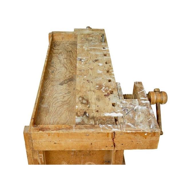 Brown Antique Pine Workbench, 1900 For Sale - Image 8 of 11