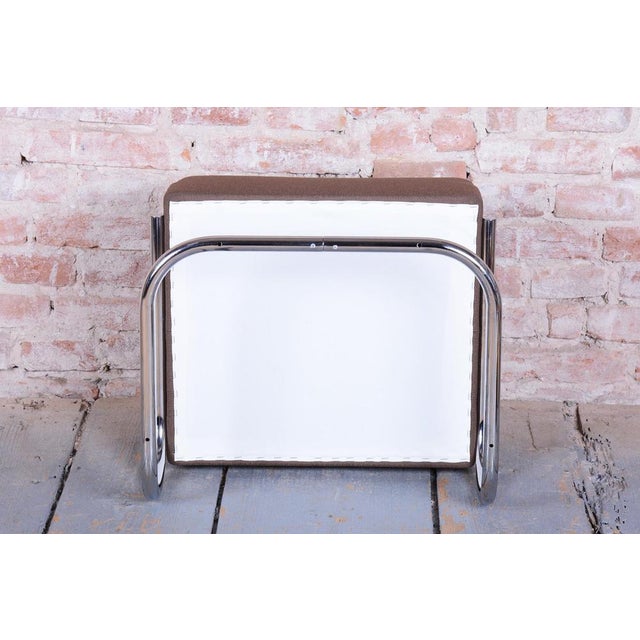 Bauhaus Stool in Chrome and Steel by Robert Slezák, Czech, 1930s For Sale - Image 6 of 10