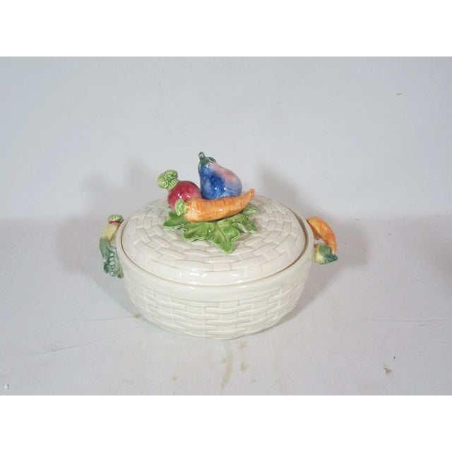 1980s Fitz & Floyd Vegetable Round Covered Bowl For Sale - Image 9 of 9