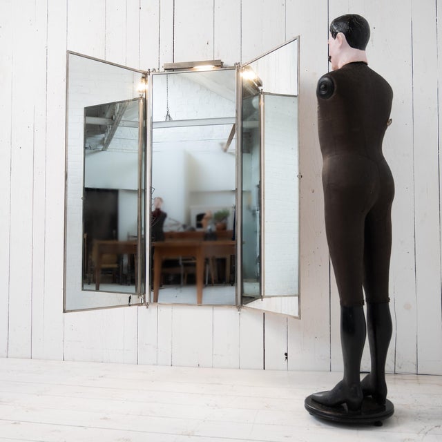 Vintage French Brot Triptych Mirror, 1920 For Sale - Image 13 of 13