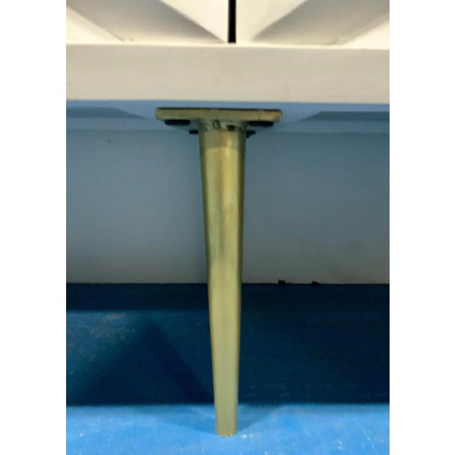 Modern White Carved Wood Herringbone Credenza For Sale In Atlanta - Image 6 of 6