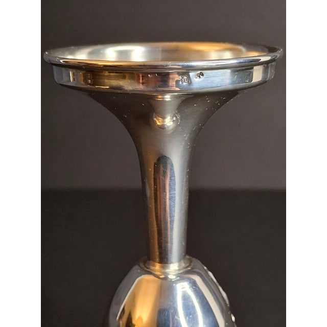 Vintage Italian .800 Solid Silver Kiddush Cup Goblet – Grape Motif, Circa 1950s For Sale - Image 13 of 15