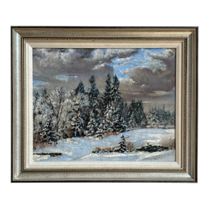 1937 Winter Landscape, Oil on Canvas -- Framed