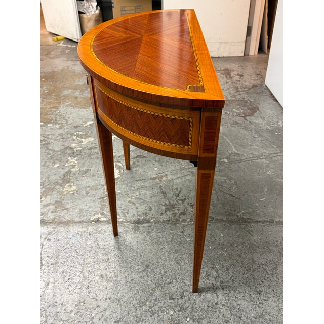 Decorative Crafts Neoclassical Demilune Console Table For Sale In San Francisco - Image 6 of 12