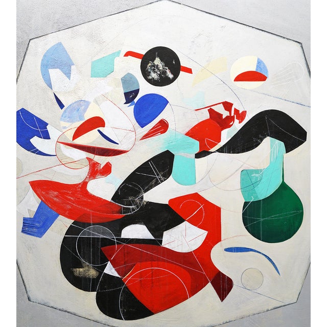 Isabel Brinck Abstract Oil Painting on Canvas Titled "Throughout the Night" For Sale - Image 4 of 4