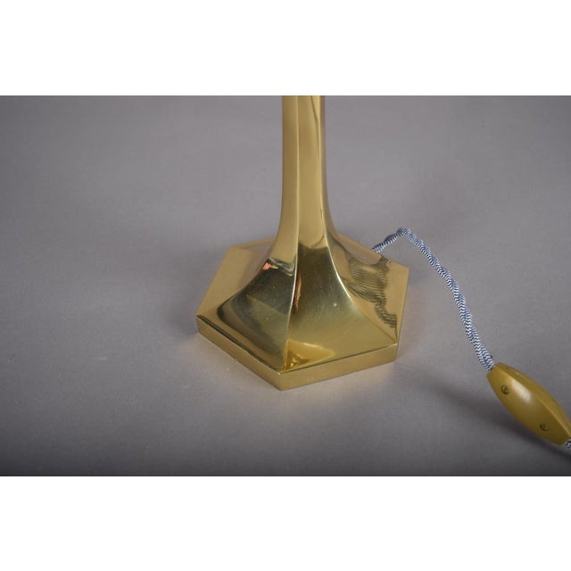 Brass and Opaline Glass Table Lamp in the style of Josef Hoffmann for Wiener Werkstätte, 1990s For Sale - Image 6 of 11