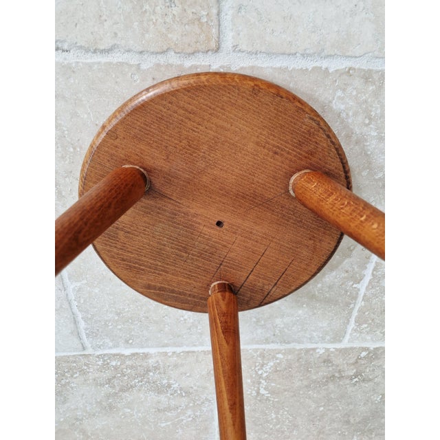 Modernist Tripod Stool in Wood, 1950s For Sale - Image 11 of 12