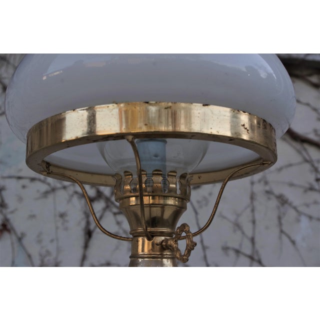 1950s lamp in painted glass and aluminum. Up to 250V (Europe/UK Standard).The wiring of this item may be original and...