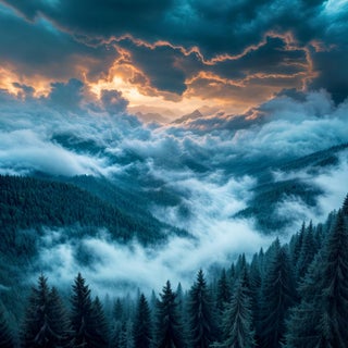 Veil of the Pines, Contemporary Landscape Photograph For Sale