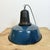 Industrial Blue Enamel Factory Lamp with Cast Iron Top, 1960s For Sale - Image 14 of 18
