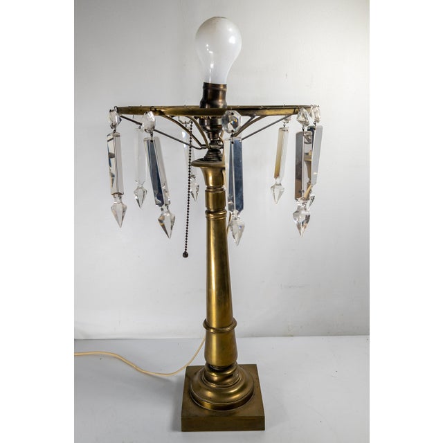 19th Century American Victorian Brass Astral Lamp With Frosted Glass Shade For Sale - Image 11 of 17