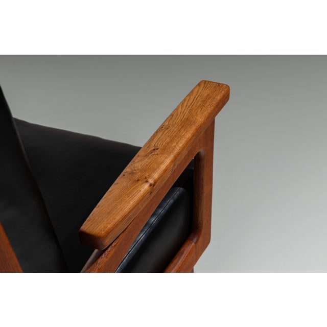 Belgian Lounge Chairs in Oak with Leather Cushions, 1960s, Set of 2 For Sale - Image 14 of 17