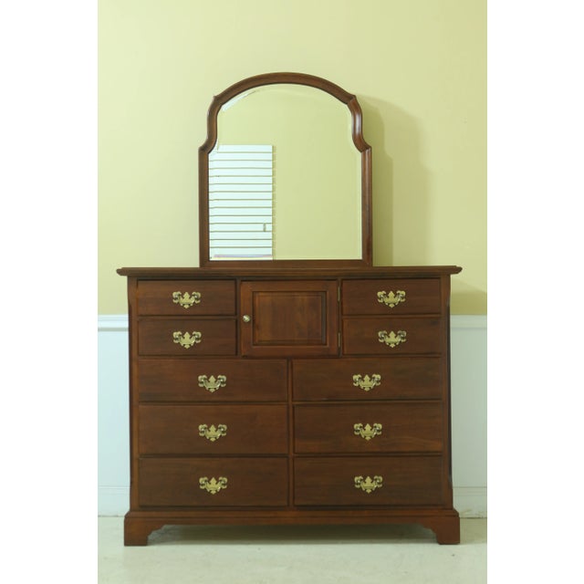 Cresent Solid Cherry Gentleman's Chest & Mirror For Sale - Image 10 of 10